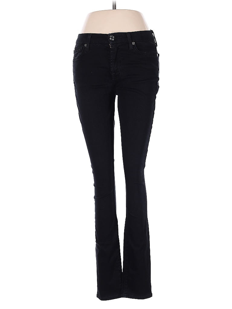 Pre-owned 7 For All Mankind Jeggings In Black