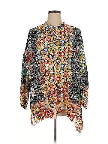 Johnny Was 3/4 Sleeve Silk Top (view 1)