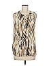 Due Per Due Ivory Brown Sleeveless Blouse Size M - photo 1