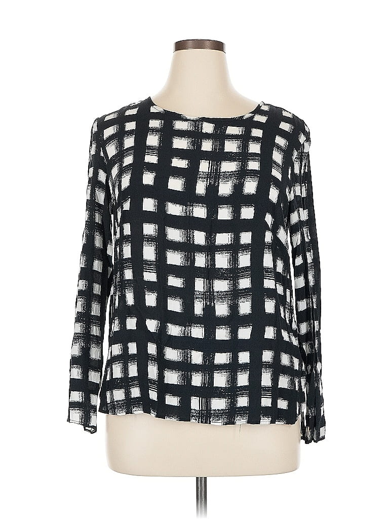 Pre-owned H&m Long Sleeve Blouse In Black