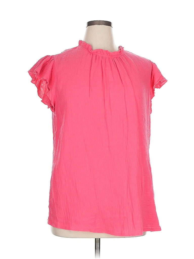 Pre-owned Unbranded Short Sleeve Blouse In Pink