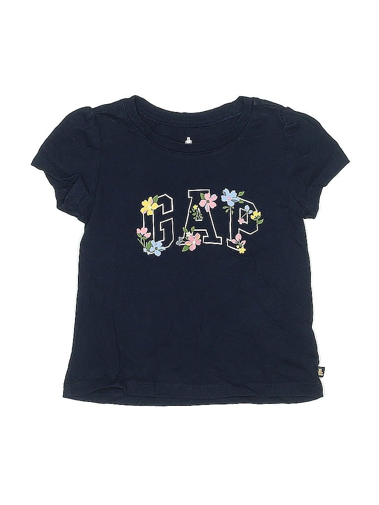 Baby Gap 100% Cupro Floral Blue Short Sleeve T-Shirt Size 3 - photo 1