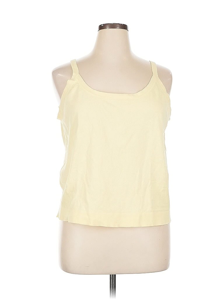 Pre-owned Coldwater Creek Tank Top Yellow Halter Neckline Tops