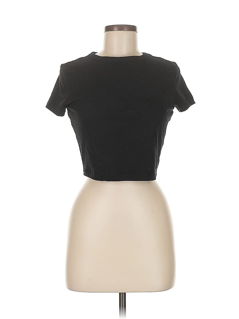 Pre-owned Wild Fable Short Sleeve Turtleneck In Black