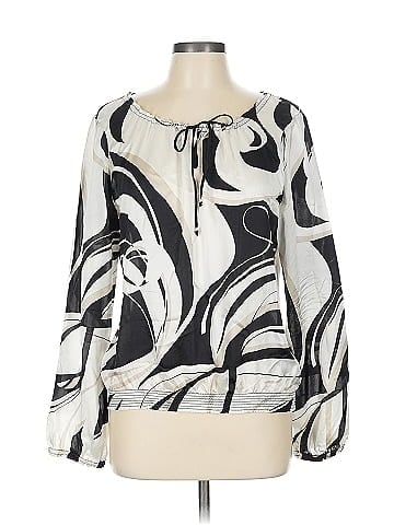White House Black Market Long Sleeve Silk Top (view 1)
