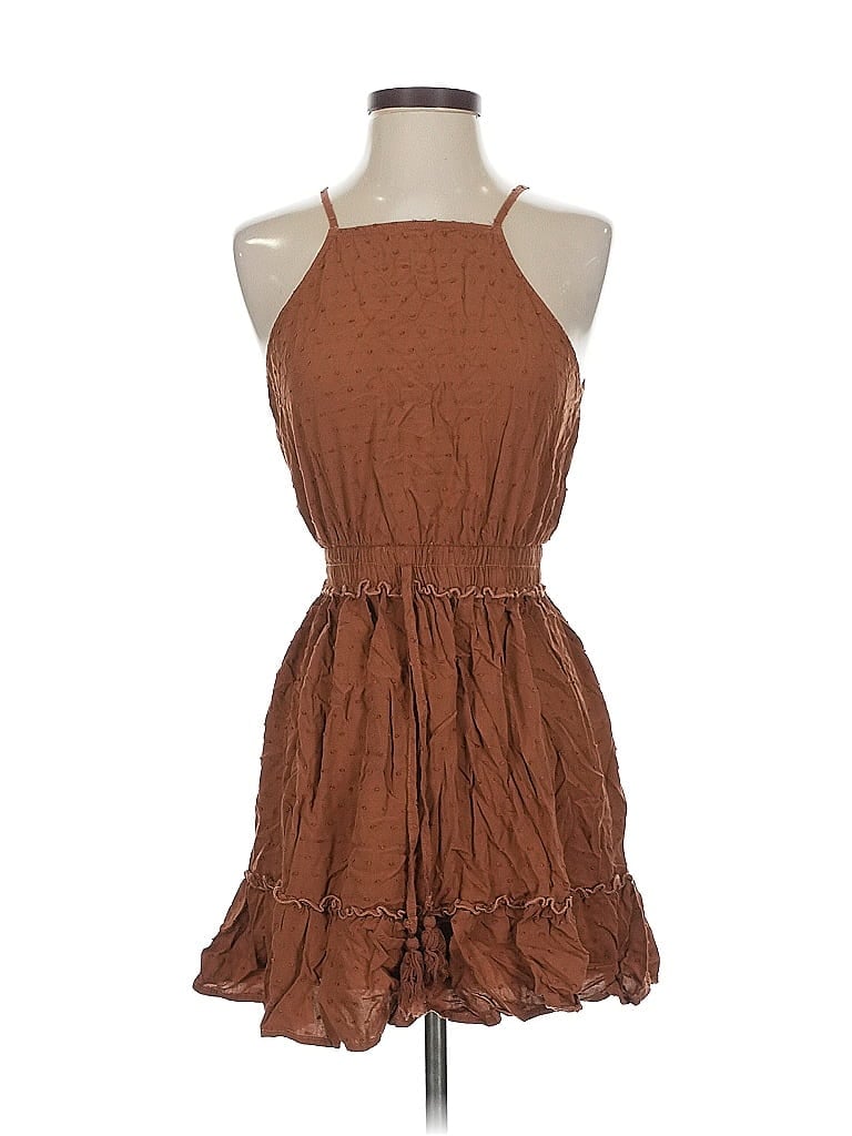 Pre-owned As U Wish Casual Dress In Brown