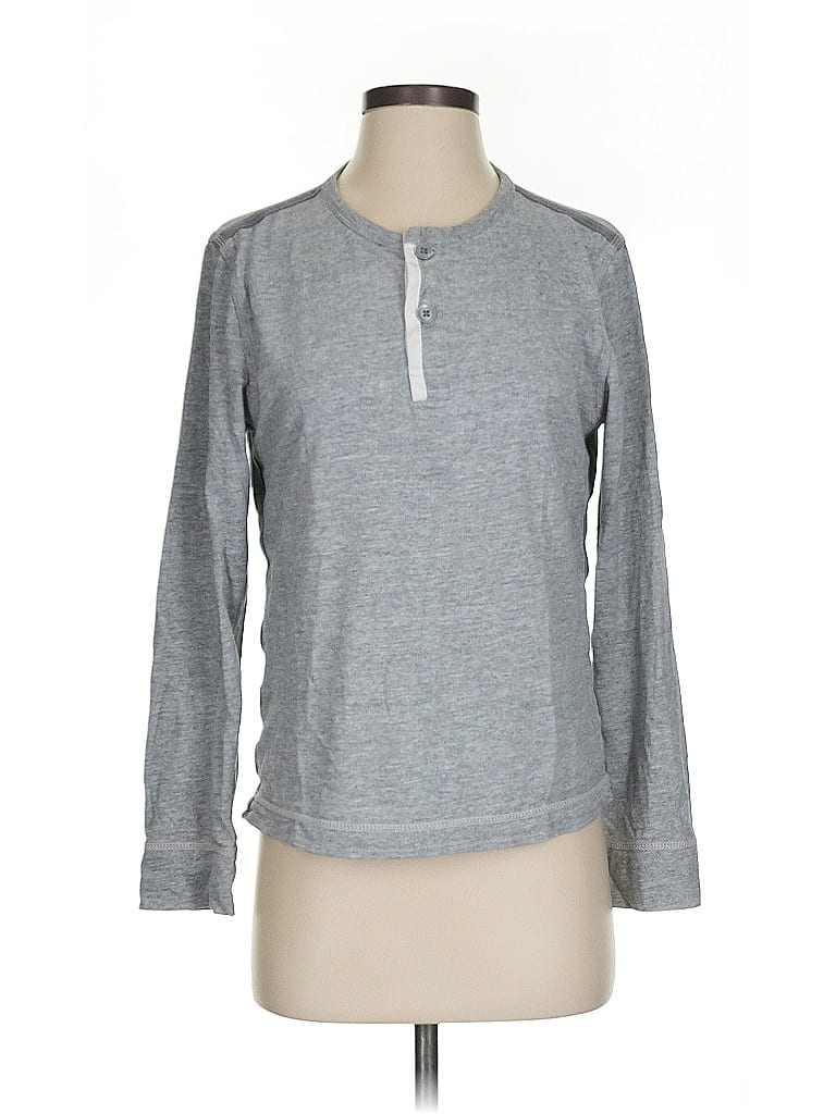 BANANA REPUBLIC Pre-owned Long Sleeve Henley Shirt In Gray