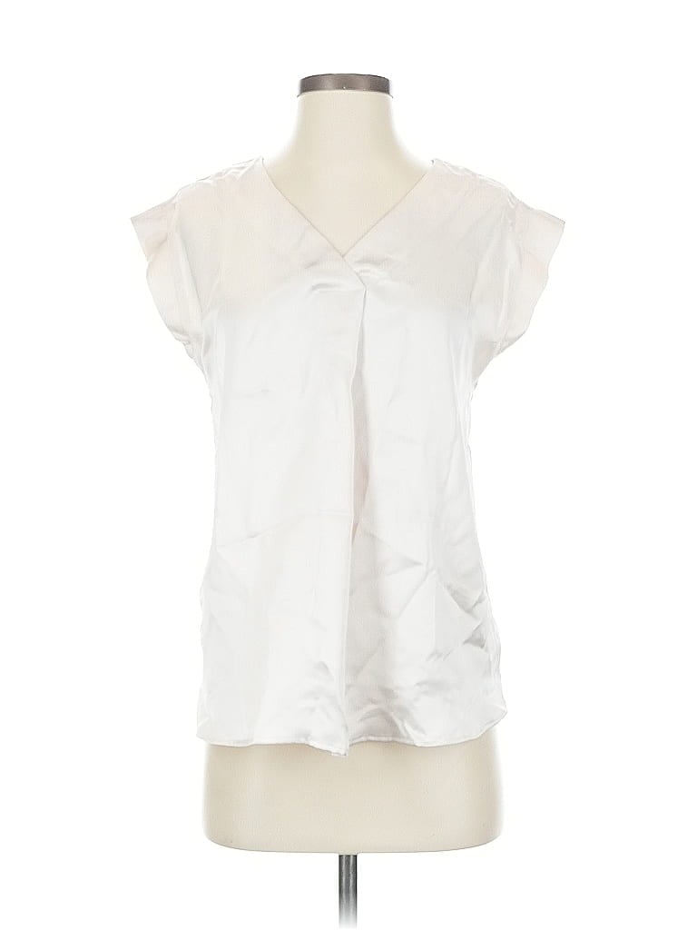 Pre-owned Ann Taylor Loft Sleeveless Blouse In White