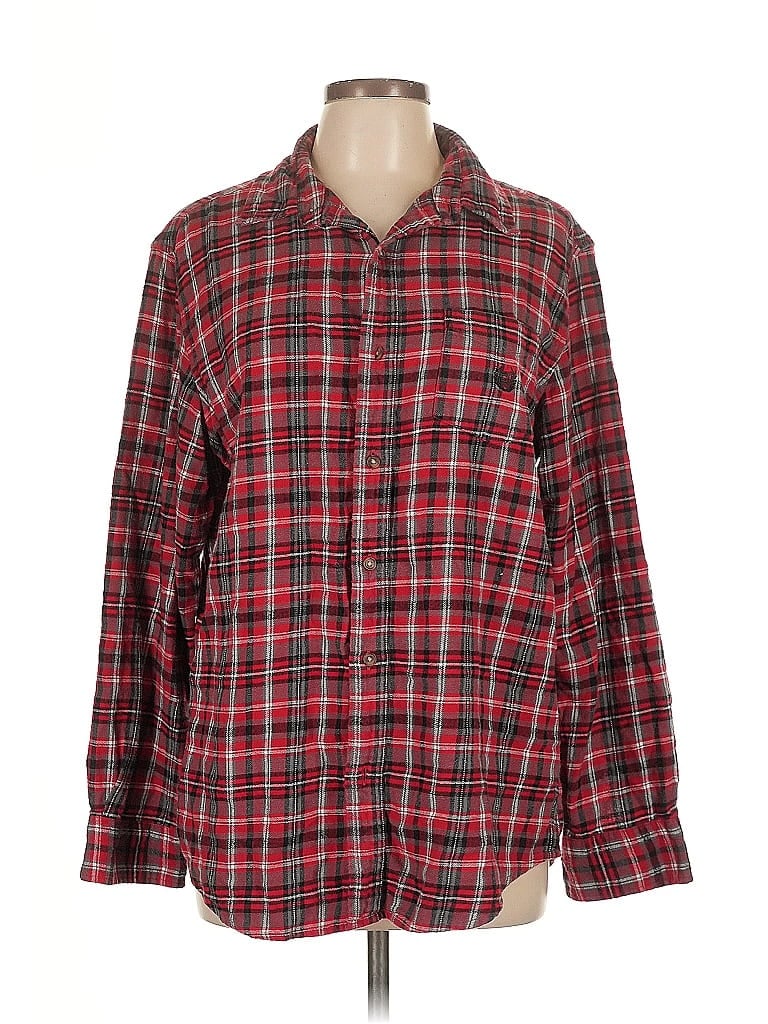 Pre-owned Chaps Long Sleeve Polo Shirt In Red