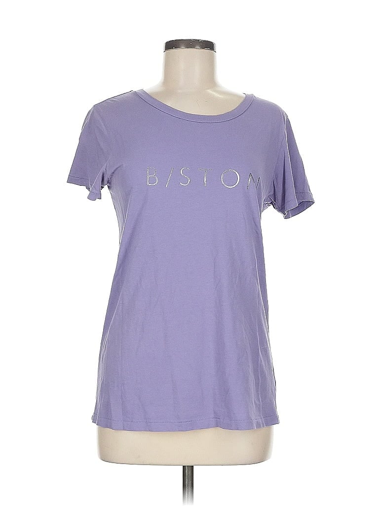 Pre-owned Alternative Earth Short Sleeve Top Purple Keyhole Neckline Tops