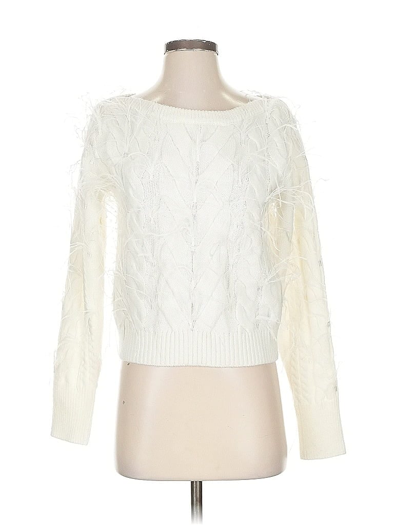 Pre-owned Bcbgmaxazria Pullover Sweater In White