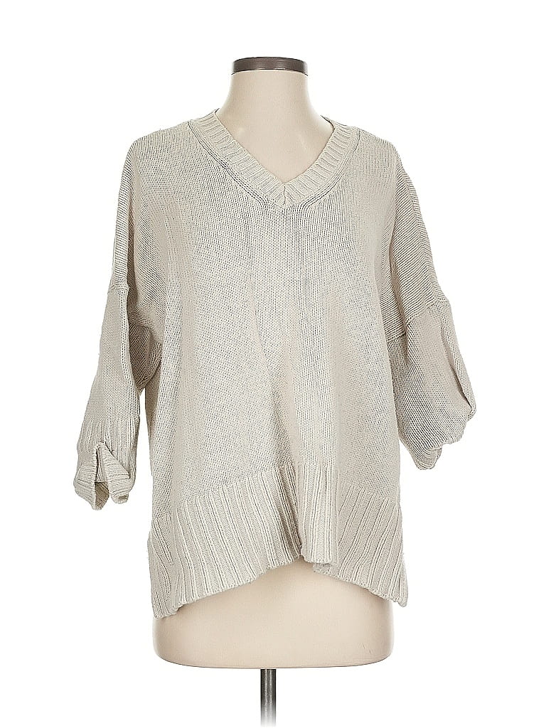 Pre-owned Ann Taylor Loft Pullover Sweater In White
