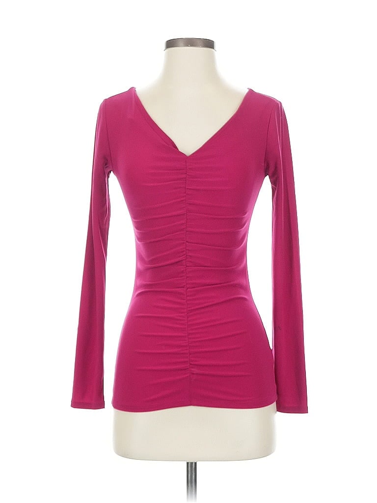 Pre-owned Narciso Rodriguez For Design Nation Long Sleeve Top Pink Sweetheart Neckline Tops