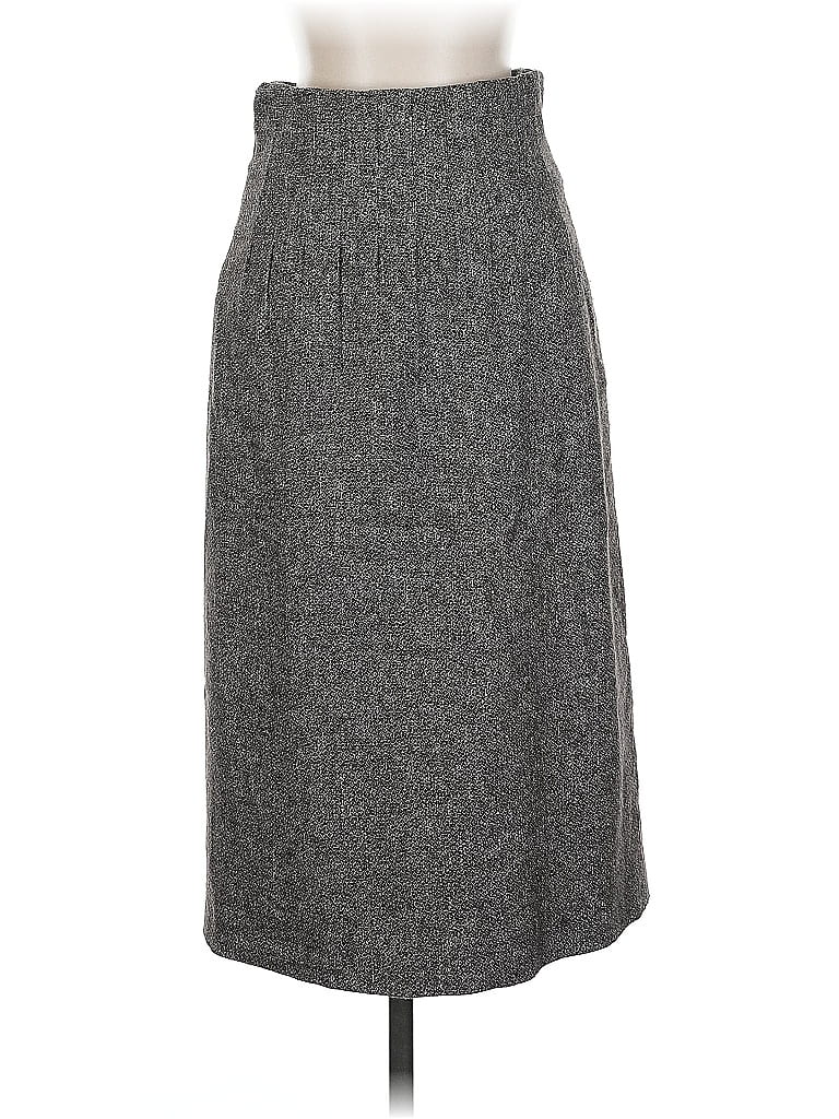 Akris Punto 100% Viscose Chevron-herringbone Gray Formal Skirt Size 4 - photo 1