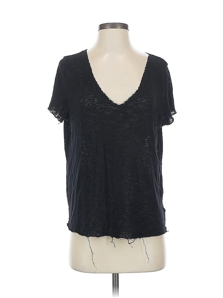 Pre-owned Project Social T Loves Urban Outfitters Short Sleeve Top Black V Neck Tops
