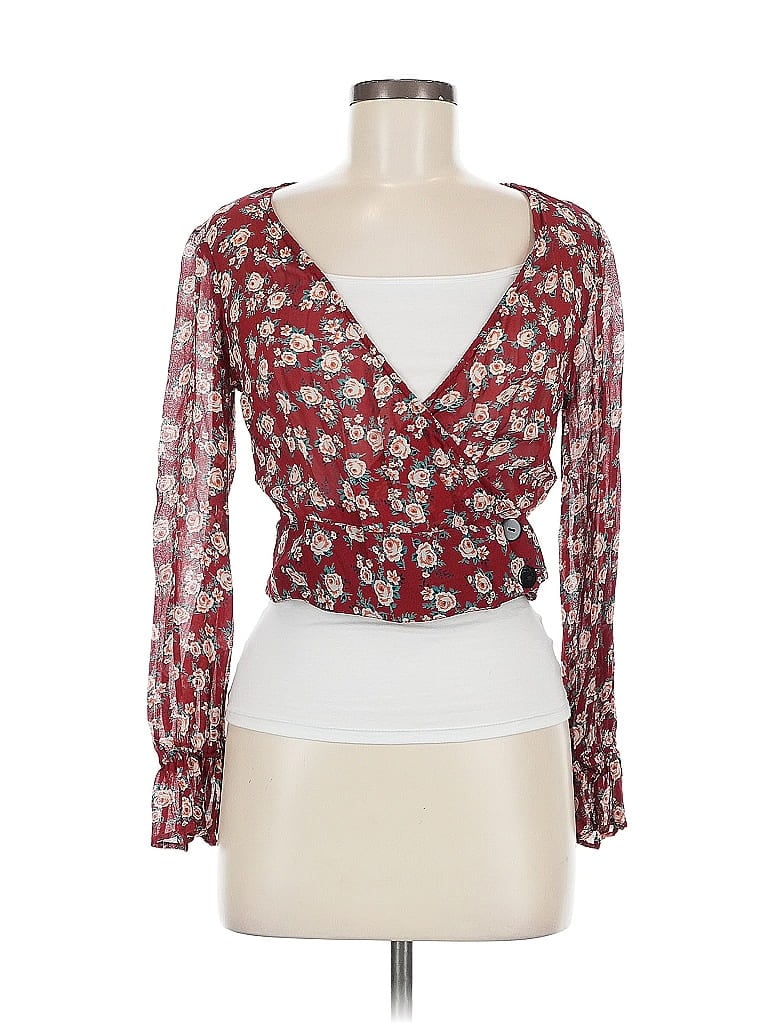 Click to view more detailed imagery on our partner's website Pre-owned Asos Design 3/4 Sleeve Blouse In Burgundy