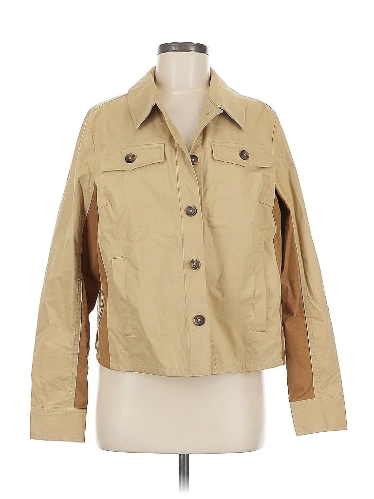 Pre-owned Cabi 3/4 Sleeve Button Down Shirt In Brown