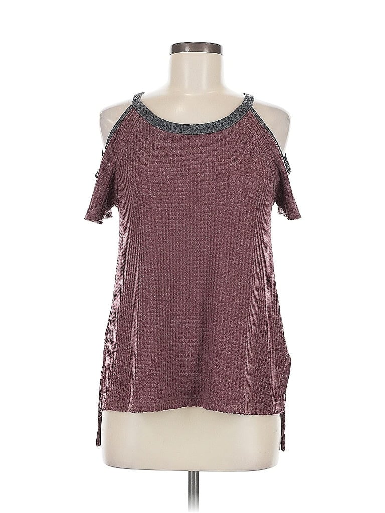Pre-owned Unbranded Tank Top Burgundy Cold Shoulder Neckline Tops