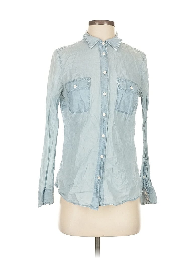 Pre-owned Gap Long Sleeve Button Down Shirt In Blue