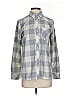 Vineyard Vines 100% Polyester Checkered-gingham Gray Long Sleeve Blouse Size 4 - photo 1