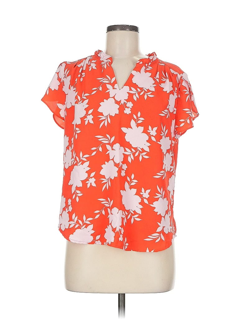 Pre-owned 41hawthorn Short Sleeve Blouse In Orange