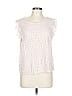 Three Dots 100% Rayon White Pink Short Sleeve Top Size L - photo 1