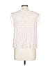 Three Dots 100% Rayon White Pink Short Sleeve Top Size L - photo 2