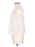 Three Dots 100% Rayon White Pink Short Sleeve Top Size L - photo 4