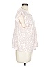 Three Dots 100% Rayon White Pink Short Sleeve Top Size L - photo 3