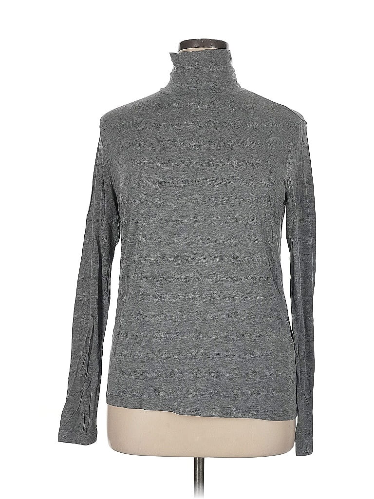 Pre-owned H&m Long Sleeve Turtleneck In Gray