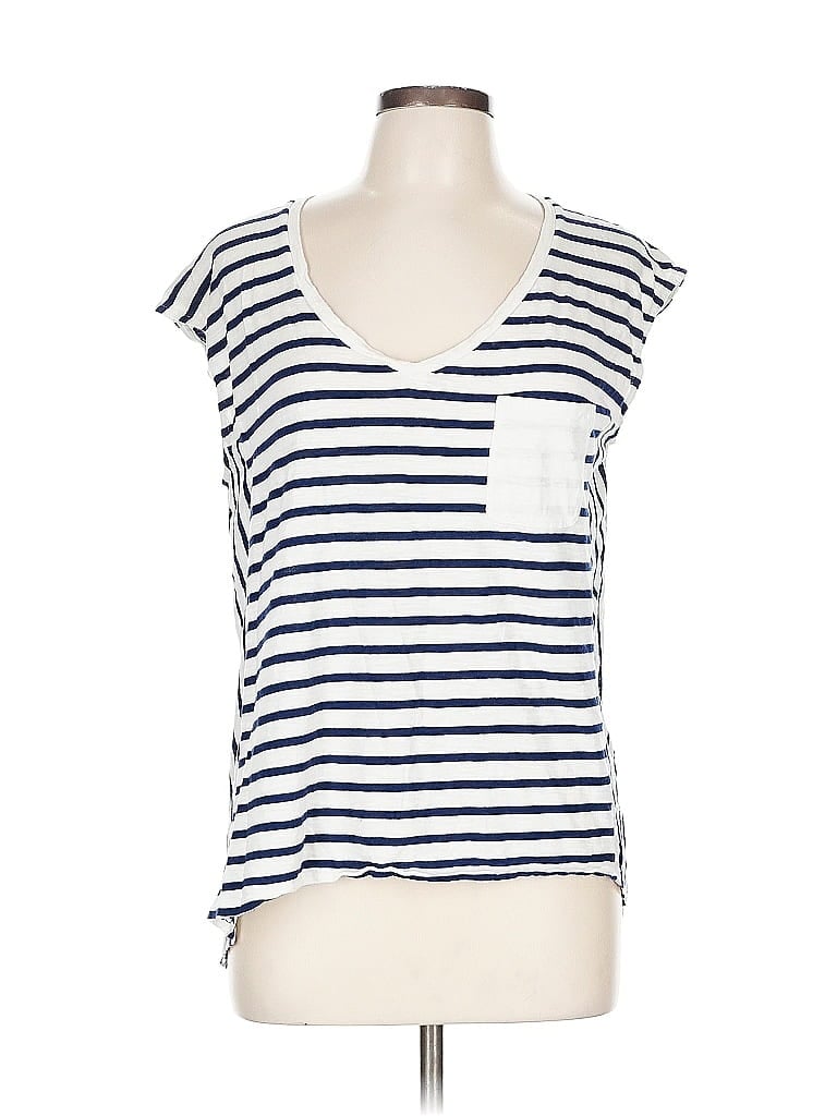 Pre-owned A.n.a. A New Approach Short Sleeve Top Blue Scoop Neck Tops