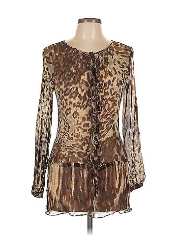 CAbi Long Sleeve Silk Top (view 1)