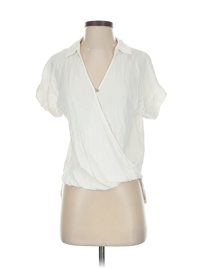 Pre-owned Be Cool Short Sleeve Blouse In White