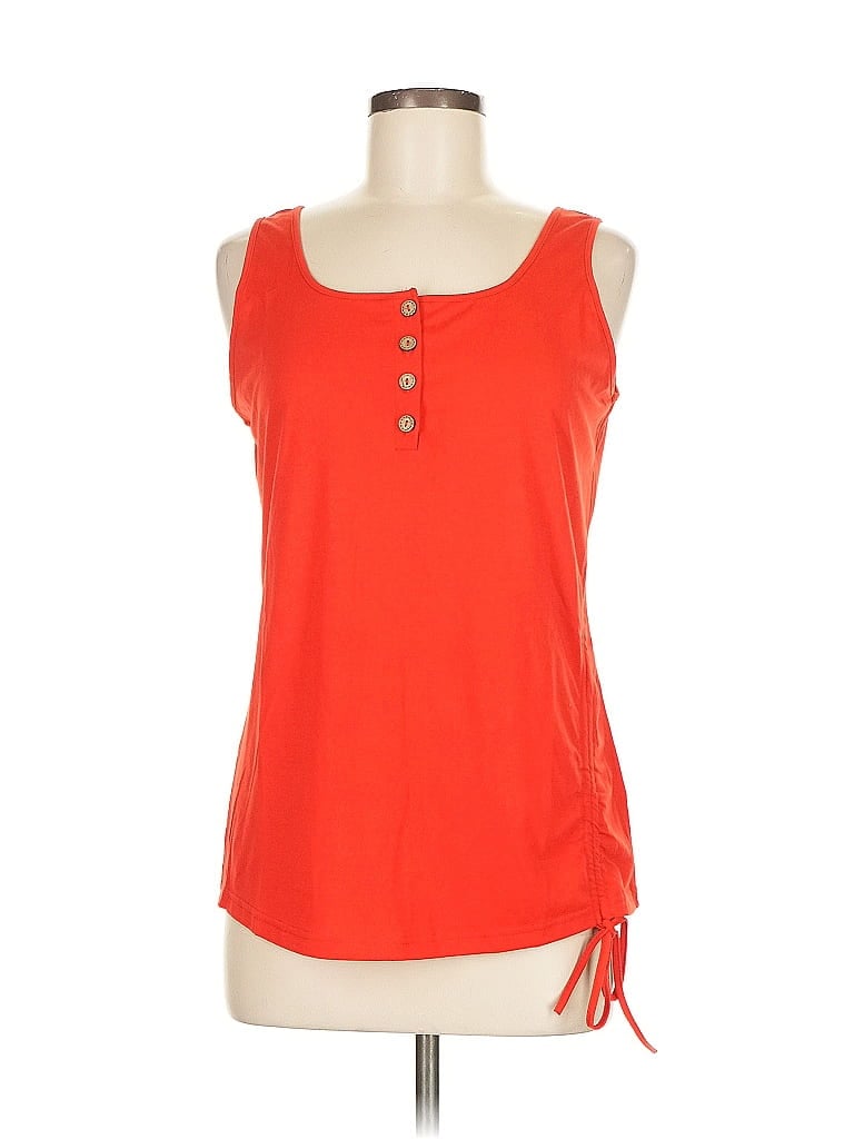 Click to view more detailed imagery on our partner's website Pre-owned Kilian Sleeveless Top Orange Scoop Neck Tops