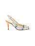 Chanel 100% Tweed Ivory Blue Crystal Cork CC Slingback Pumps Size EU 40 - photo 1