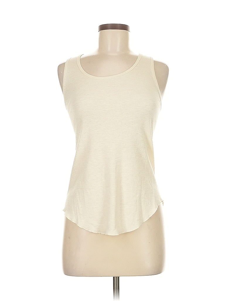 Pre-owned Grey State Tank Top Ivory Strapless Neckline Tops In White