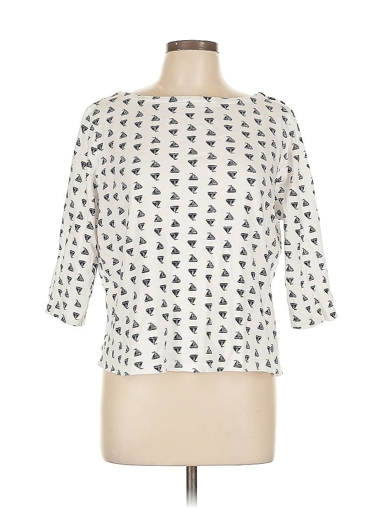 Click to view more detailed imagery on our partner's website Pre-owned Charter Club 3/4 Sleeve T-shirt In White