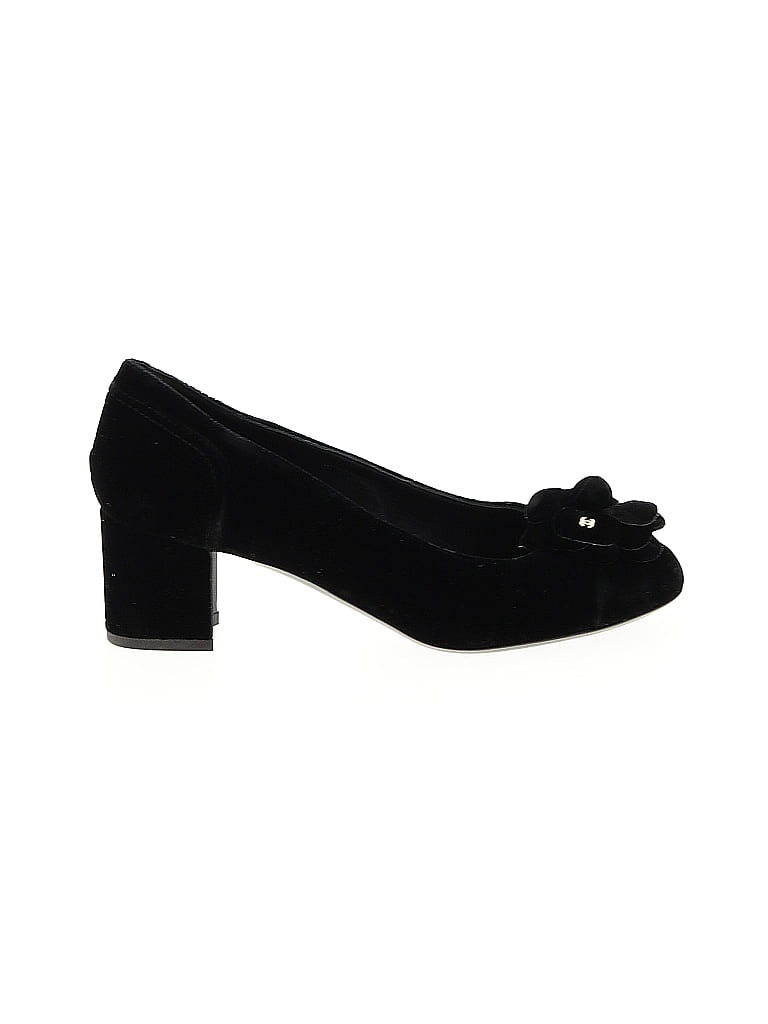 Chanel 100% Velvet Black Camellia Heels Size EU 36 1/2 - photo 1