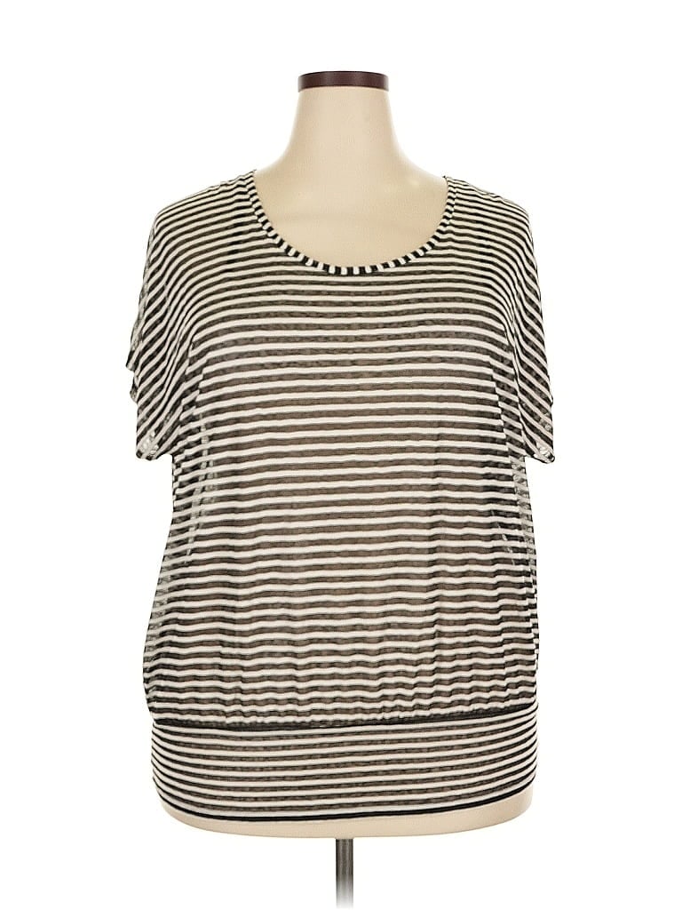 Pre-owned Lane Bryant Short Sleeve T-shirt In Brown