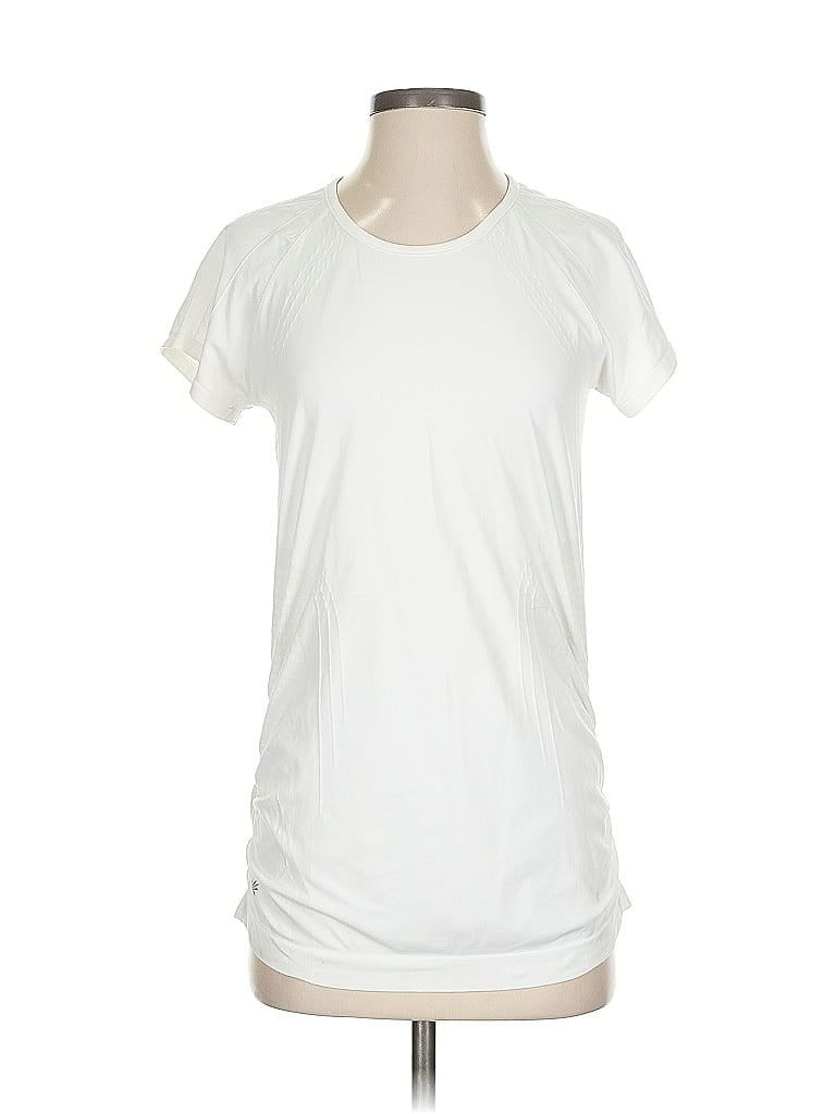 Pre-owned Athleta Short Sleeve T-shirt In White