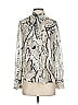 BCBGMAXAZRIA 100% Polyester Animal Print Ivory Long Sleeve Blouse Size XS - photo 1