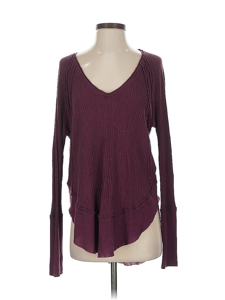 WE THE FREE Pre-owned Long Sleeve T-shirt In Burgundy