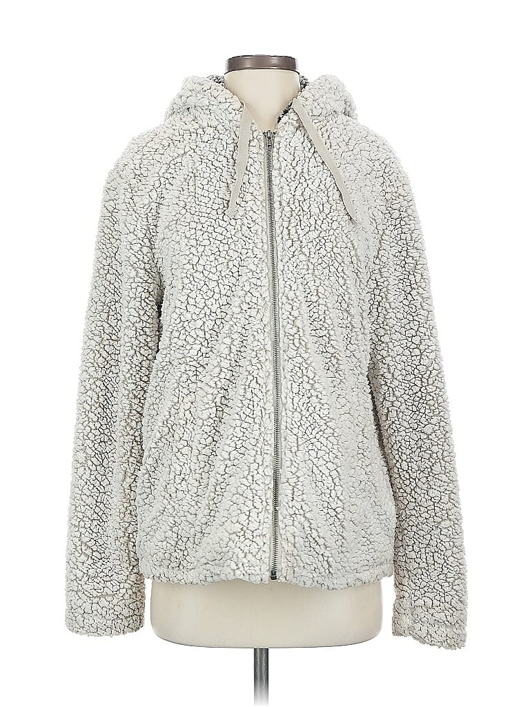 Pre-owned Thread & Supply Faux Fur Jacket In Gray