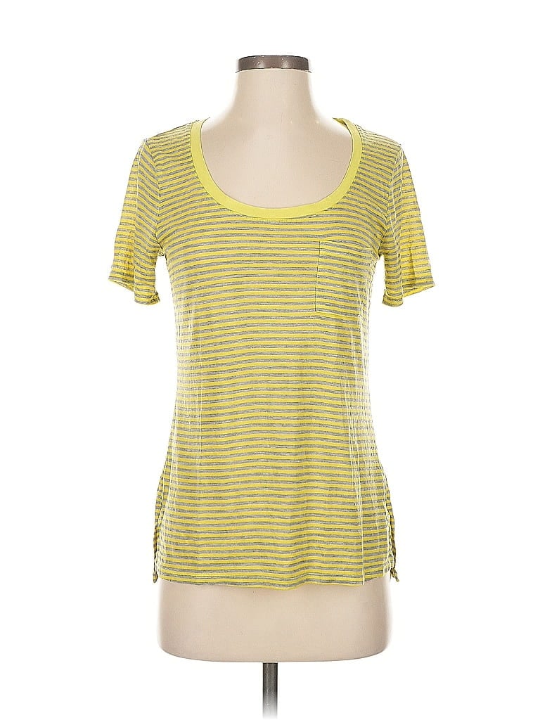 Pre-owned Three Dots Short Sleeve T-shirt In Yellow
