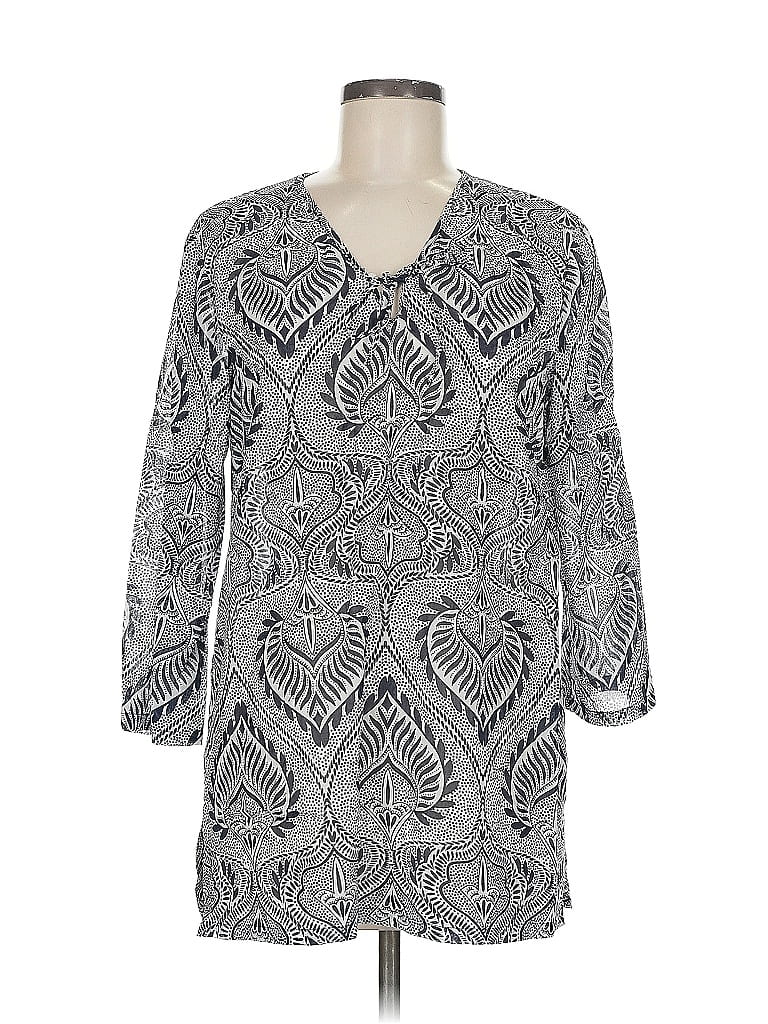 Pre-owned J. Mclaughlin 3/4 Sleeve Blouse In Silver