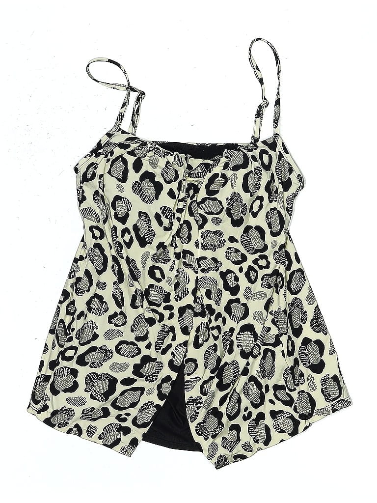 MIRACLESUIT Pre-owned Swimsuit Top Gray Animal Print Pattern Swimwear