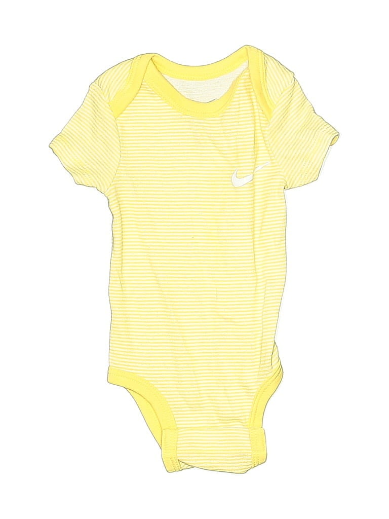 Click to view more detailed imagery on our partner's website Pre-owned Nike Babies' Short Sleeve Onesie In Yellow