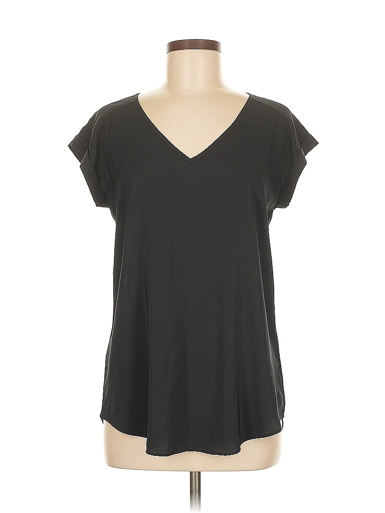 Pre-owned Express Short Sleeve Top Black V Neck Tops