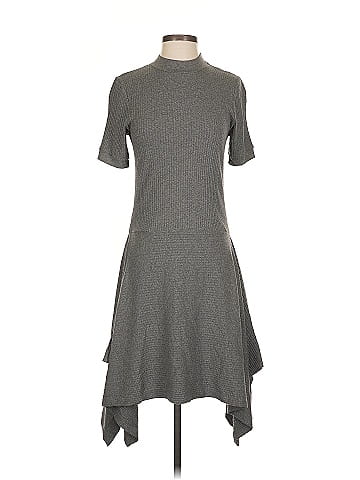 Susana Monaco Graphite Ribbed Dress (view 1)