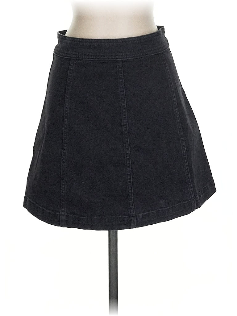 Pre-owned Madewell Denim Skirt In Black